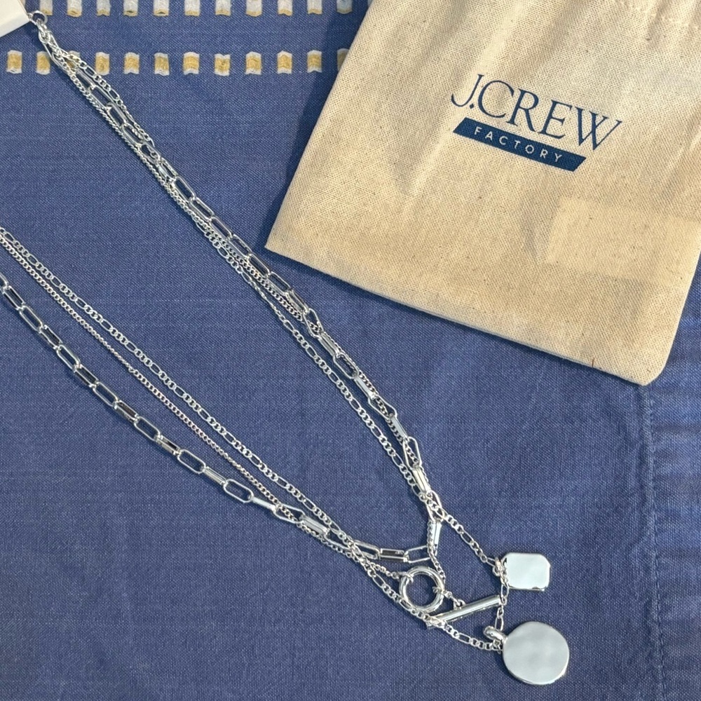 J. Crew Layered Silver Necklace